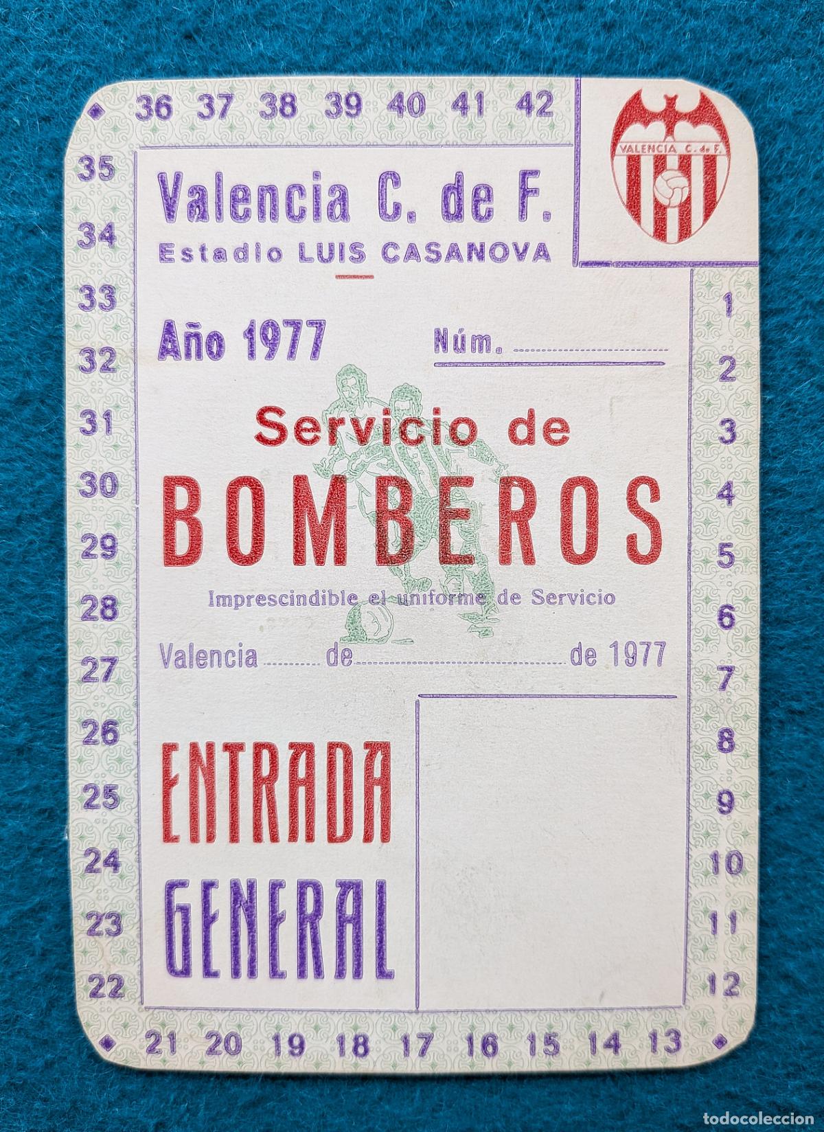 Coleccionismo deportivo: RW ENTRADA FUTBOL PASE ANUAL VALENCIA C.F A&Ntilde;O 1977 ESTADIO LUIS CASANOVA PRUEBA DE IMPRENTA EF57