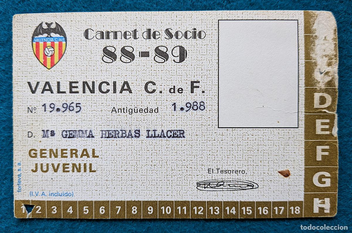 Coleccionismo deportivo: RW ENTRADA FUTBOL PASE ANUAL VALENCIA C.F 1988 1989 PRUEBA DE IMPRENTA EF65