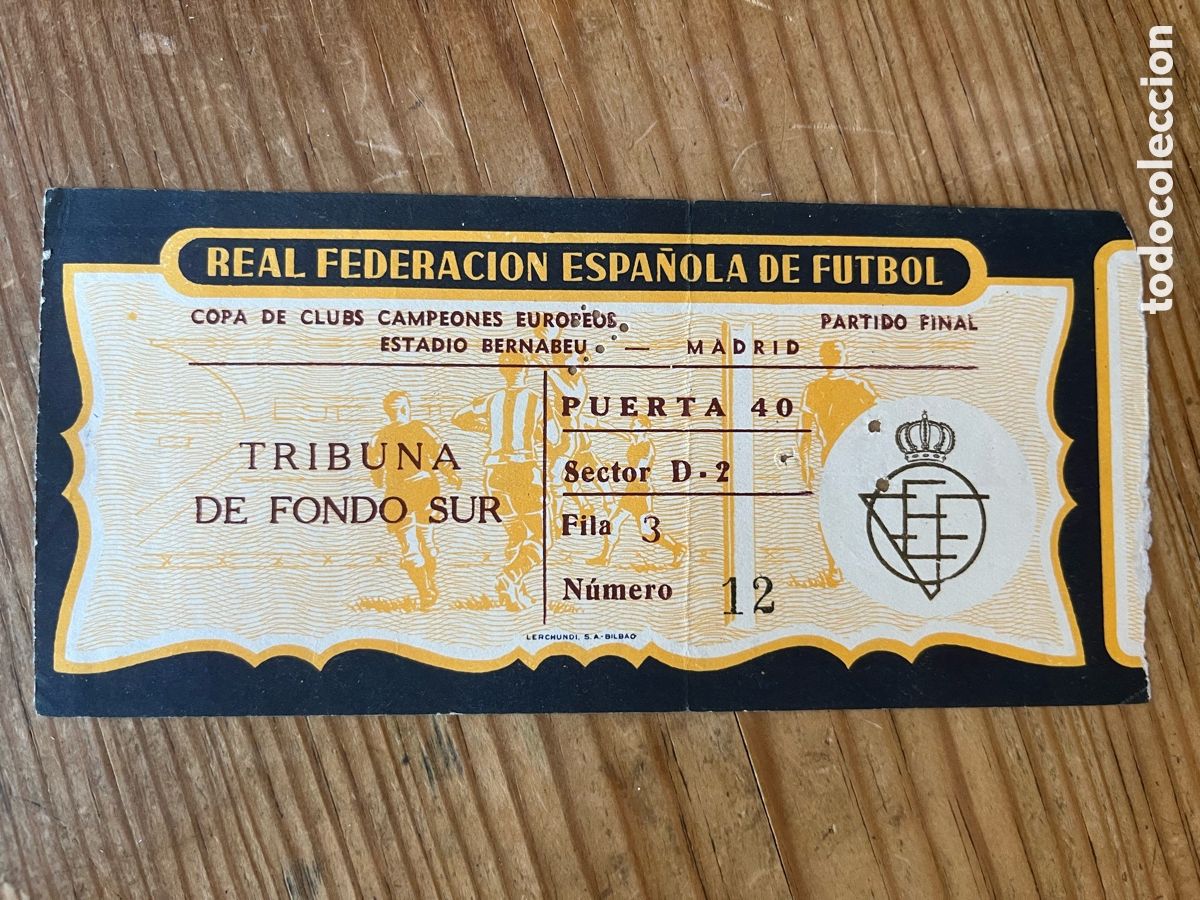 Coleccionismo deportivo: R32097 ENTRADA TICKET FUTBOL FINAL COPA EUROPA 1957 REAL MADRID 2-0 FIORENTINA