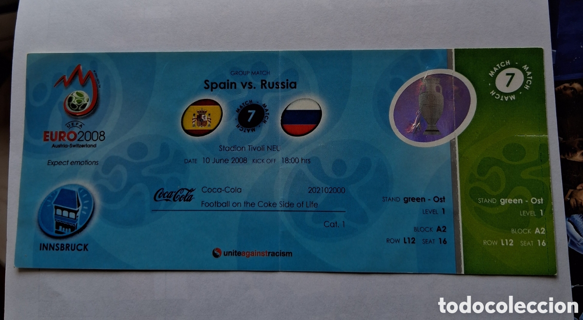 Sports collectibles: EURO 2008. ESPA&Ntilde;A - RUSIA. SEMI.