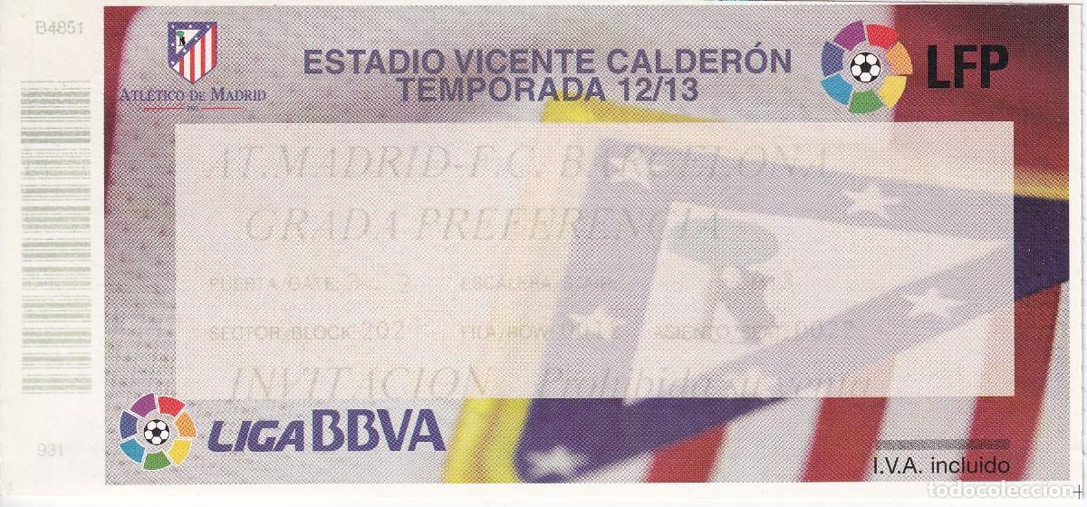 Coleccionismo deportivo: ENTRADA DE FUTBOL DEL PARTIDO AT. MADRID - BARCELONA TEMPORADA 2012/13 (FUTBOL-FOOTBALL)