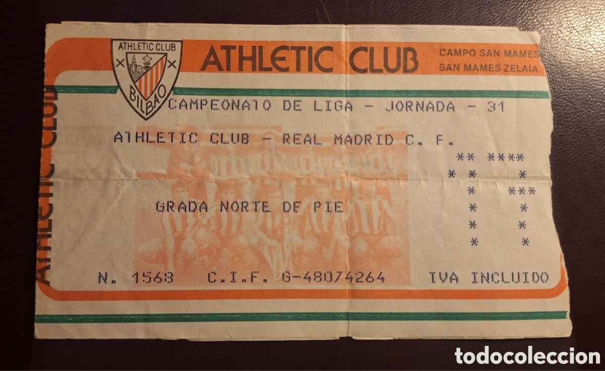 Sammelleidenschaft Sport: Entrada Athletic Bilbao Real Madrid 1986 1987