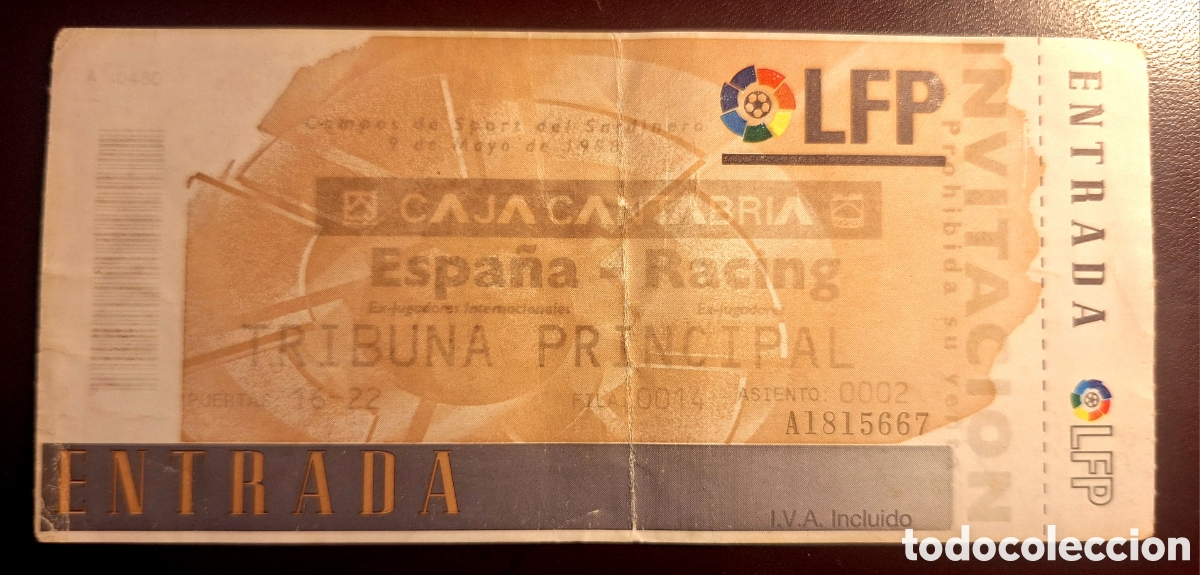 Sammelleidenschaft Sport: Entrada ex jugadores Espa&ntilde;a Racing Santander 1998