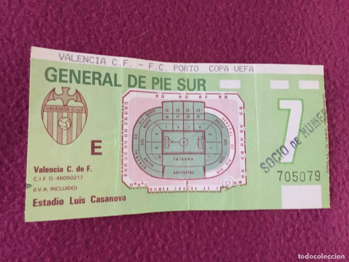 Sammelleidenschaft Sport: ENTRADA FUTBOL - VALENCIA PORTO - OPORTO PORTUGAL - COPA UEFA 1989 -ORIGINAL