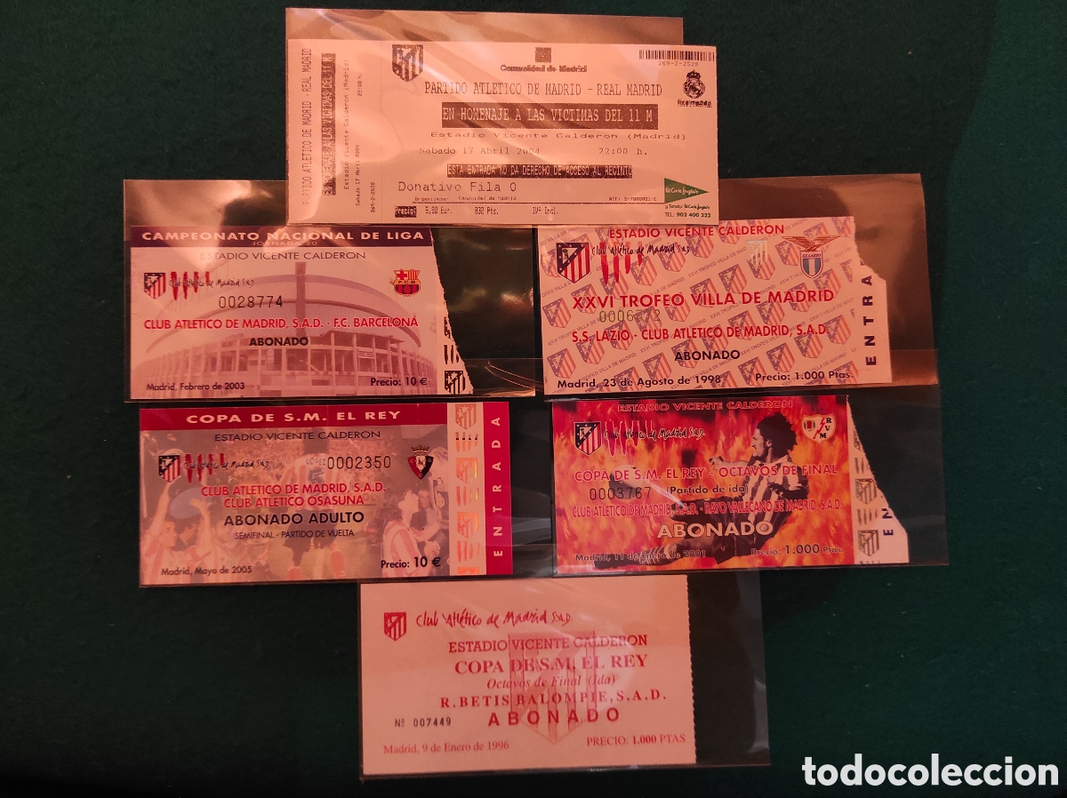 Coleccionismo deportivo: Lote Colecci&oacute;n Entradas / Abonos Atl&eacute;tico de Madrid - Estadio Vicente Calder&oacute;n (A&ntilde;os 90 y 2000) Copa