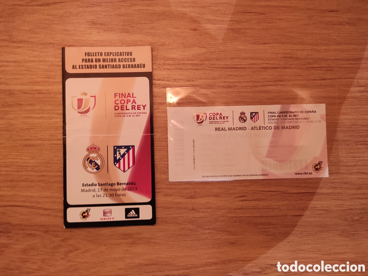 Coleccionismo deportivo: Lote Final Copa del Rey 2013 - Entrada Oficial Real Madrid vs Atl&eacute;tico + Folleto Explicativo