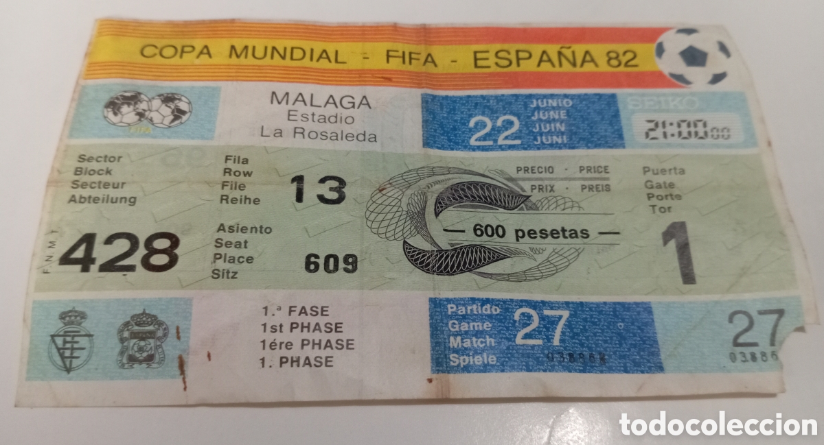 Coleccionismo deportivo: ENTRADA DE FUTBOL.ESPA&Ntilde;A 82.MUNDIAL