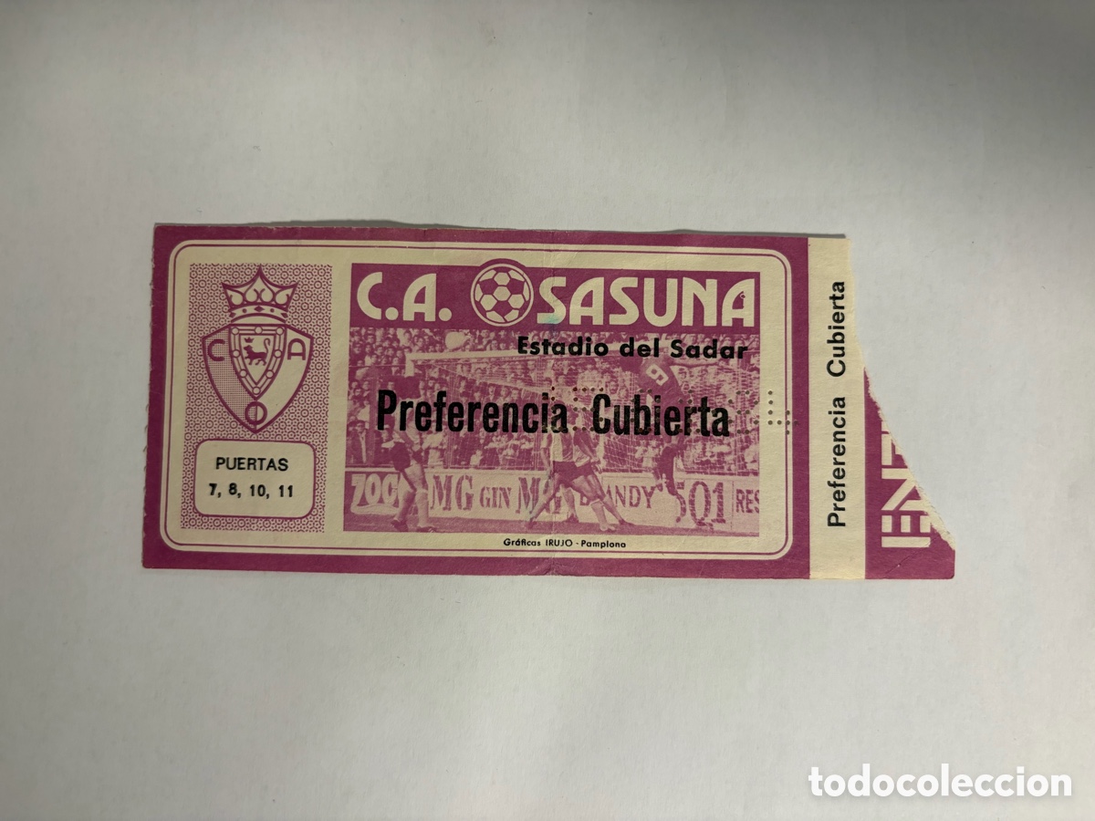 Coleccionismo deportivo: Entrada Osasuna 4 FC Barcelona 2 Maradona doblete 1983 1984 ticket Liga Jornada 19