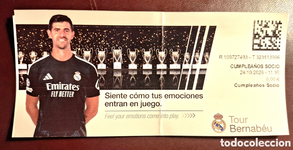 Coleccionismo deportivo: Entrada tour Bernab&eacute;u Courtois