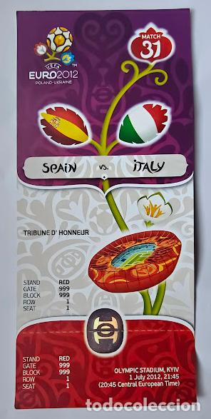 Coleccionismo deportivo: Official Ticket EURO 2012 Final Spain - Italy /Ukrine, Kyiv/ UEFA Official Proof / Sample