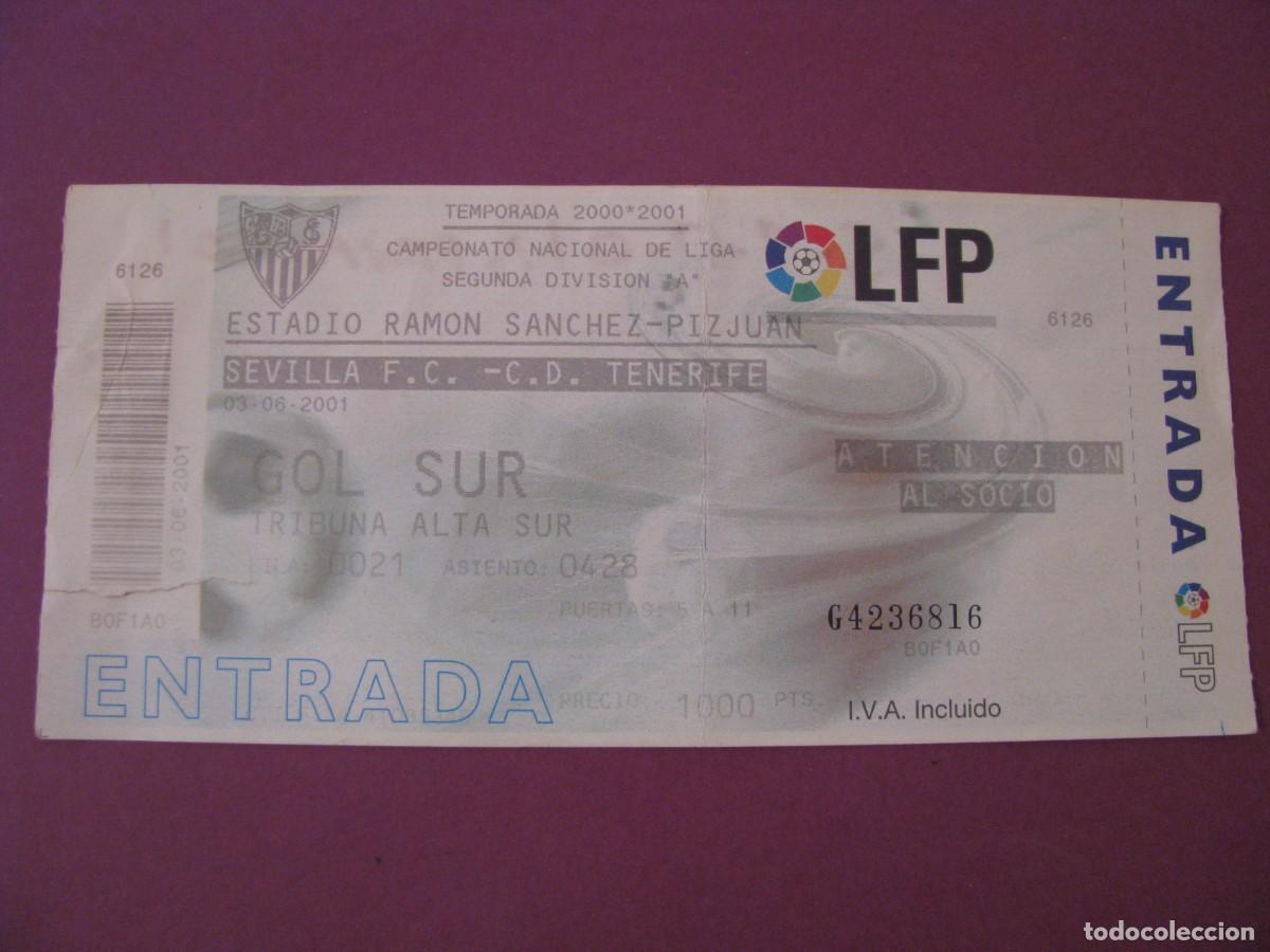 Coleccionismo deportivo: ENTRADA FUTBOL. SEVILLA F. C. - C. D. TENERIFE. 2001