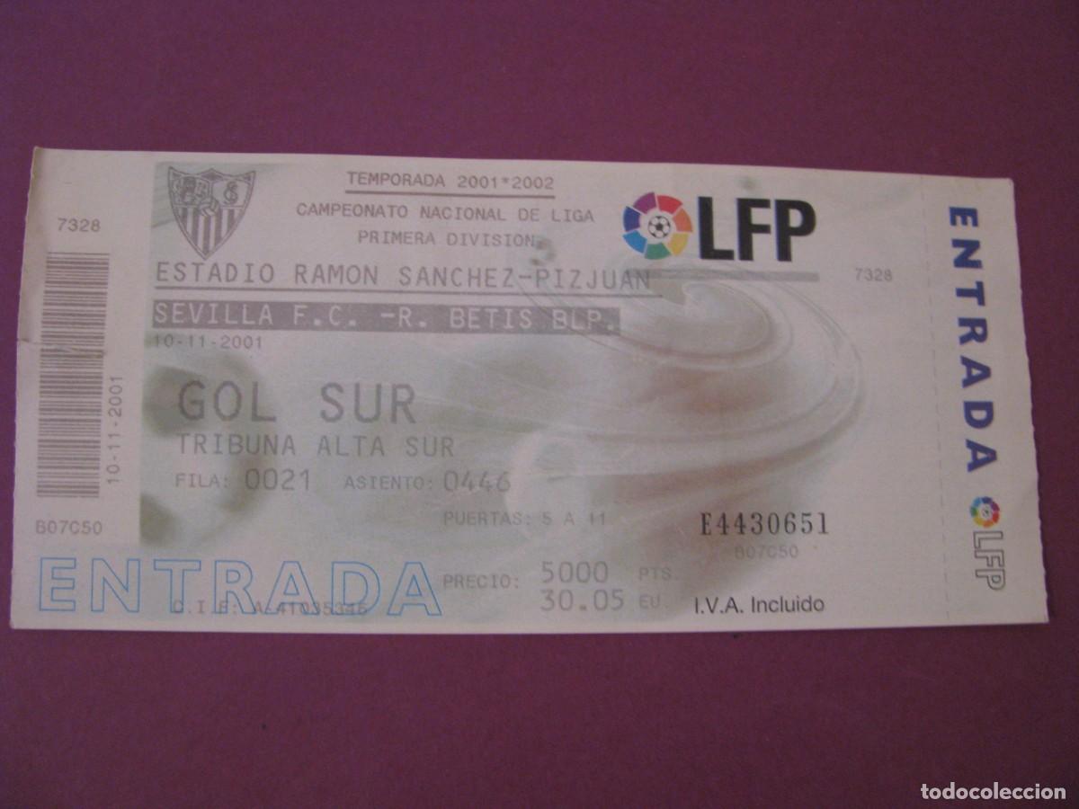 Coleccionismo deportivo: ENTRADA FUTBOL. SEVILLA F. C. - R. BETIS BLP 10 NOVIEMBRE 2001