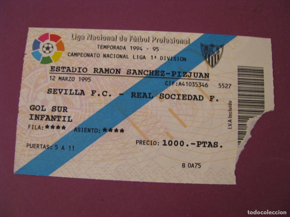 Coleccionismo deportivo: ENTRADA FUTBOL. SEVILLA F. C. - REAL SOCIEDAD F. 12 MARZO 1995.
