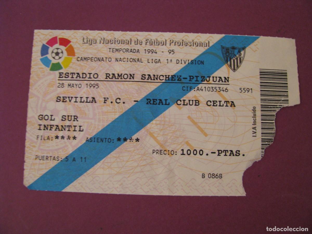 Coleccionismo deportivo: ENTRADA FUTBOL. SEVILLA F. C. - REAL CLUB CELTA. 28 MAYO 1995
