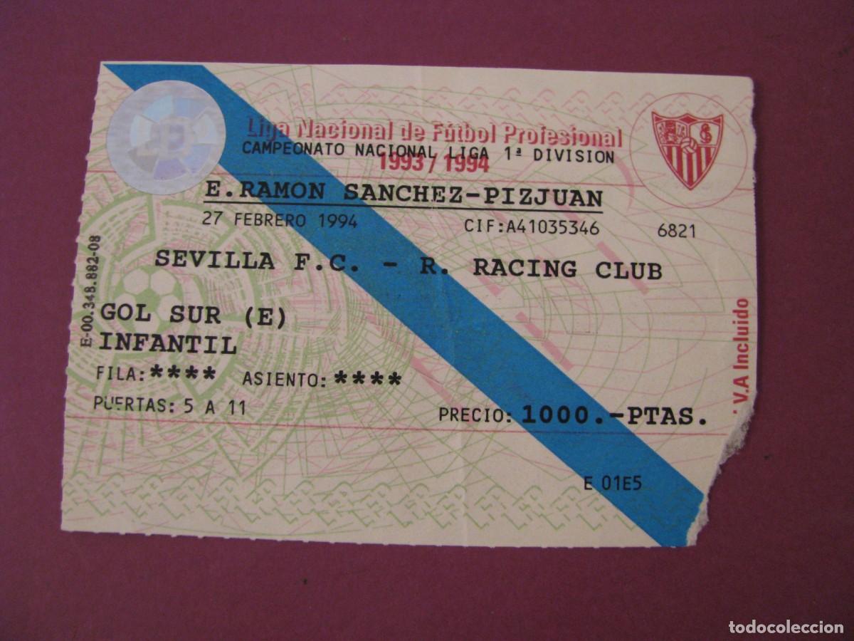 Coleccionismo deportivo: ENTRADA FUTBOL. SEVILLA F. C. - R. RACING CLUB. 27 FEBRERO 1994
