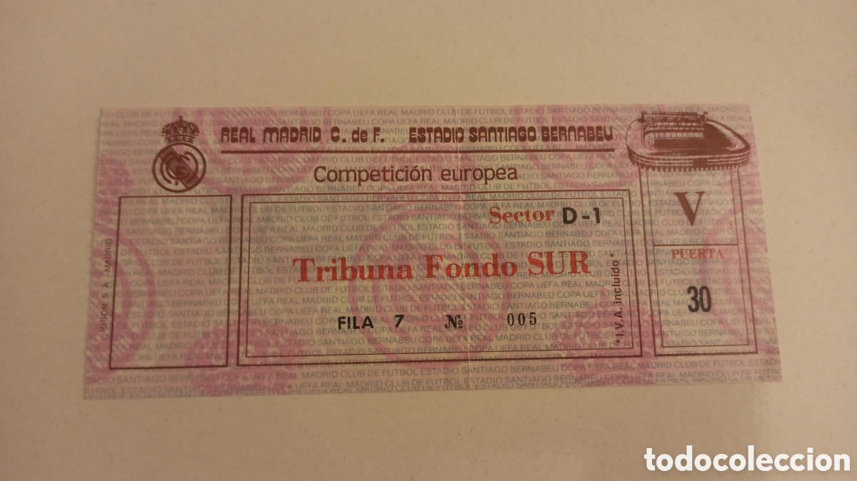 Coleccionismo deportivo: Entrada ticket final UEFA real Madrid koln colonia 85-86