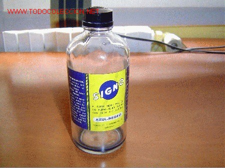 Escriban&iacute;a: Antigua botella de tinta,marca Signo - Foto 1