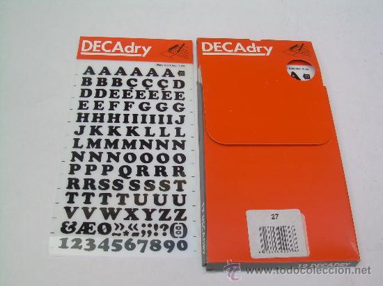 Outils d'&Eacute;criture: DIEZ HOJAS DECADRY - N&ordm; 27 - LETRAS Y NUMEROS 9 MM. NEGROS