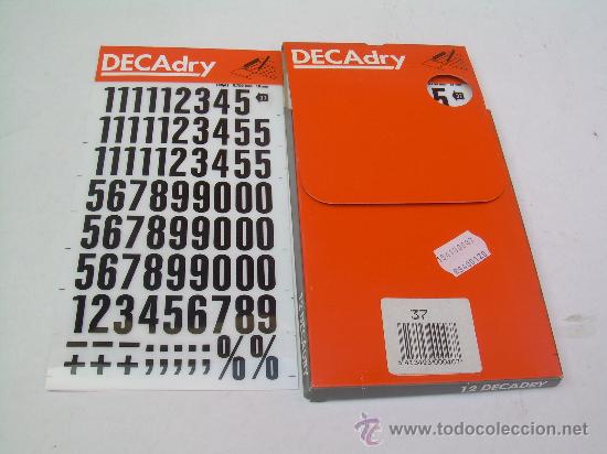Writing Items: DIEZ HOJAS DECADRY - N&ordm; 37 - NUMEROS 18 MM. NEGROS.