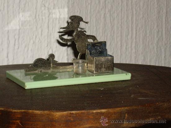 Escriban&iacute;a: TINTERO ANTIGUO BASE DE CRISTAL - Foto 1