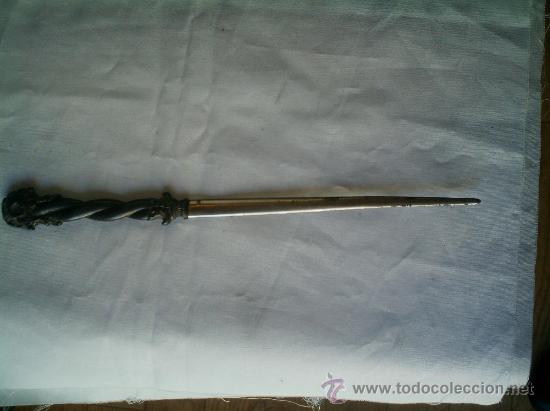 Escriban&iacute;a: ABRECARTAS CON MANGO DE ESTA&Ntilde;O - ANTIGUO - Foto 5