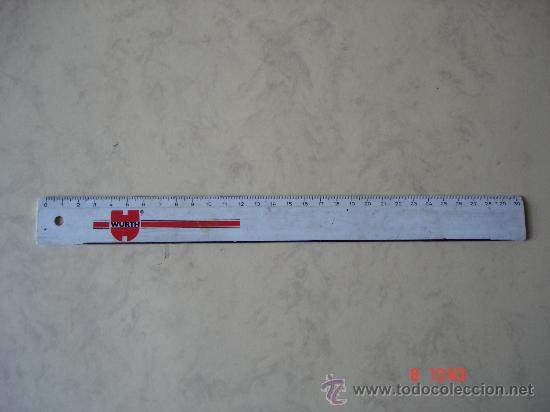 Escriban&iacute;a: REGLA DE PLASTICO BLANCO - 30 cm. - CON PUBLICIDAD WURTH - - Foto 1