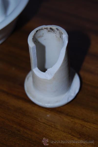 Escriban&iacute;a: ANTIGUO TINTERO DE PORCELANA Y LAT&Oacute;N - Foto 5