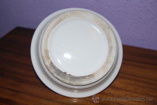 Escriban&iacute;a: ANTIGUO TINTERO DE PORCELANA Y LAT&Oacute;N - Foto 7
