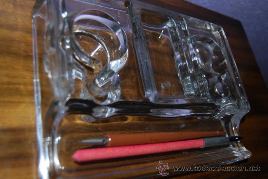 Escriban&iacute;a: TINTERO DOBLE DE CRISTAL - Foto 2