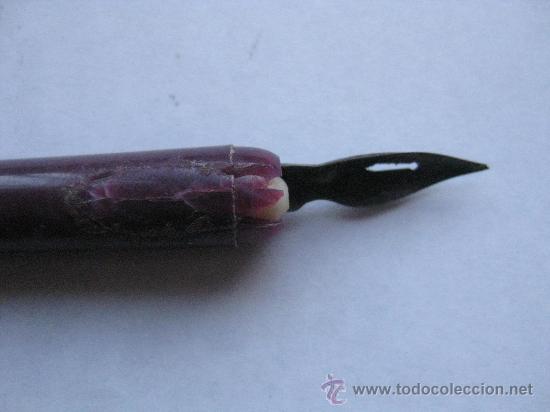 Escriban&iacute;a: PORTAPLUMAS MANGO EN ROSA - ANTIGUO - Foto 2
