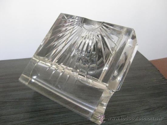 Escriban&iacute;a: TINTERO CRISTAL TALLADO ANTIGUO - MAGNIFICA PIEZA - Foto 4