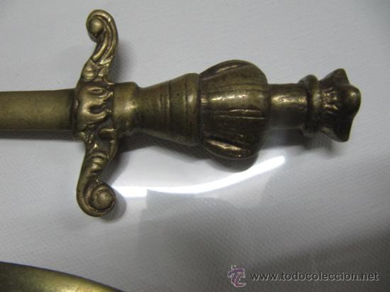 Escriban&iacute;a: Abrecartas cuchillo bronce vintage antiguo - Foto 4