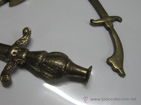 Escriban&iacute;a: Abrecartas cuchillo bronce vintage antiguo - Foto 2