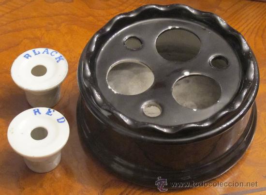 Escriban&iacute;a: ANTIGUO TINTERO PORCELANA - Foto 3