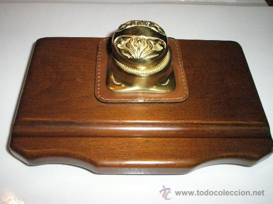 Escriban&iacute;a: Set de escritorio De Madera y Bronce. - Foto 4