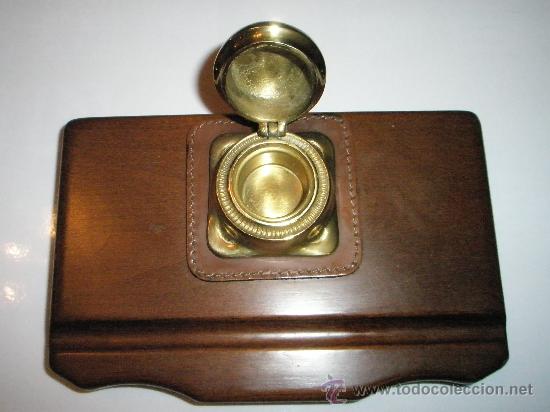 Escriban&iacute;a: Set de escritorio De Madera y Bronce. - Foto 2