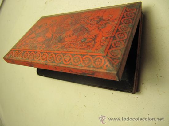 Outils d'&Eacute;criture: Antigua caja de tinta metalica, para tampones 12x8cms. Muy antigua