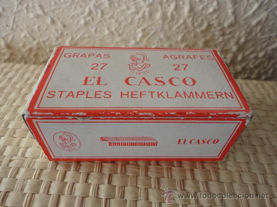 Writing Items: CAJA DE GRAPAS GENUINAS EL CASCO N&ordm; 27. CASI LLENA