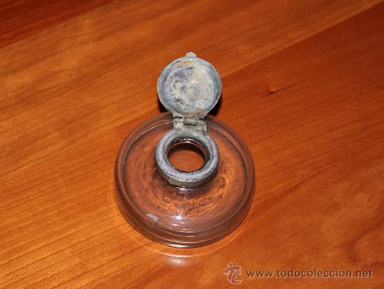 Escriban&iacute;a: ANTIGUO TINTERO DE CRISTAL - Foto 2