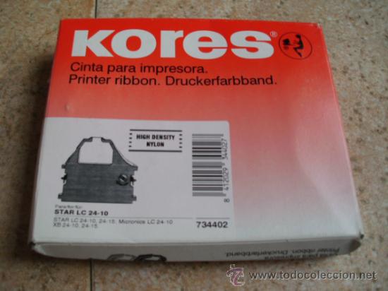 Writing Items: CINTA-CARTUCHO-TINTA DE IMPRESORA KORES. COLOR NEGRO. STAR LC 24-10. PRECINTADO