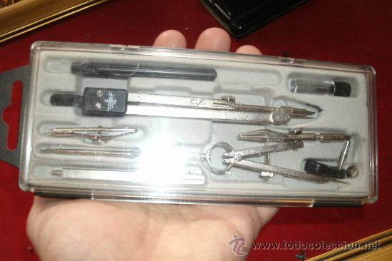 Escriban&iacute;a: ANTIGUO JUEGO DE COMPAS Y ACCESOR&Iacute;OS EN ESTUCHE - Foto 3