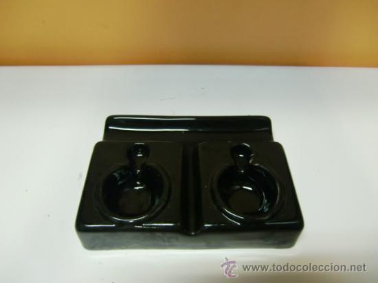 Escriban&iacute;a: Tintero de cer&aacute;mica negro - Foto 1