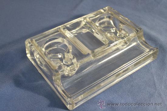 Escriban&iacute;a: Antiguo tintero de vidrio - Foto 2