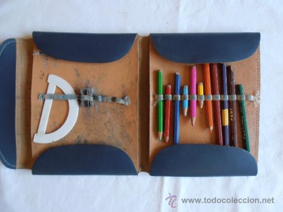 Escriban&iacute;a: ESTUCHE ESCOLAR ORIGINAL A&Ntilde;OS 70 USADO - Foto 2
