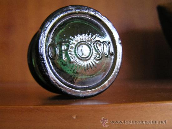 Escriban&iacute;a: Bonito frasco de tinta de vidrio verde. OROSOL. - Foto 2