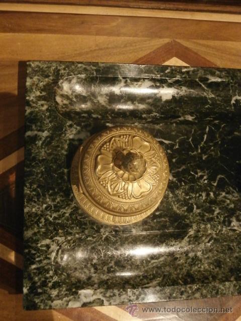 Escriban&iacute;a: ESCRIBANIA DE MARMOL Y BRONCE DE EPOCA NAPOLEON III - Foto 4