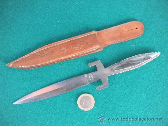 Escriban&iacute;a: CURIOSO ABRECARTAS CON FUNDA DE CUERO. CUCHILLO. - Foto 5