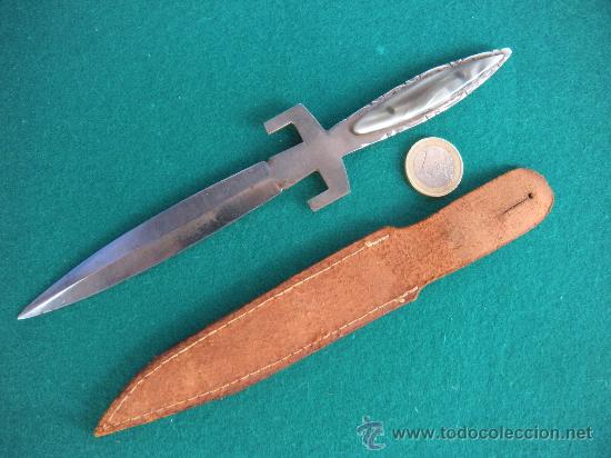 Escriban&iacute;a: CURIOSO ABRECARTAS CON FUNDA DE CUERO. CUCHILLO. - Foto 3