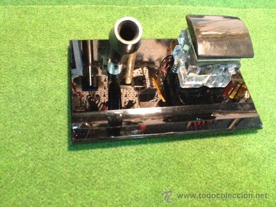 Escriban&iacute;a: PRECIOSO TINTERO CON BASE DE VIDRIO NEGRO - Foto 1