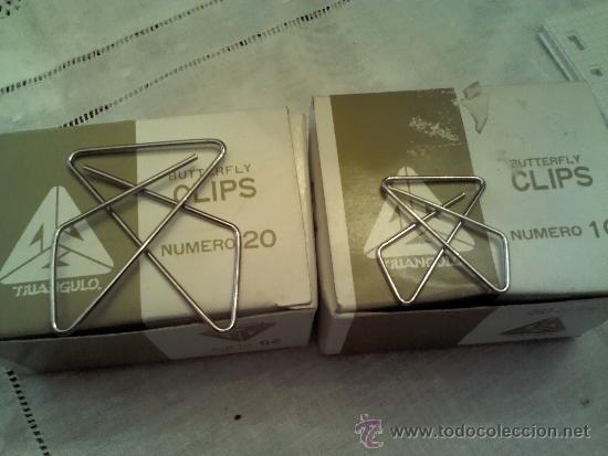Writing Items: LOTE DOS CAJAS DE 25 CLIPS SUJETA PAPELES Y 50 CLIPS  TRIANGULO N&ordm; 20 Y N&ordm; 10- A ESTRENAR